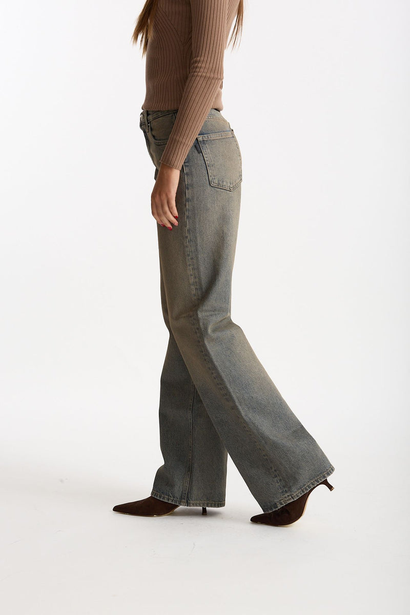 Jeans wide leg KOREA vita alta donna Haikure - 4