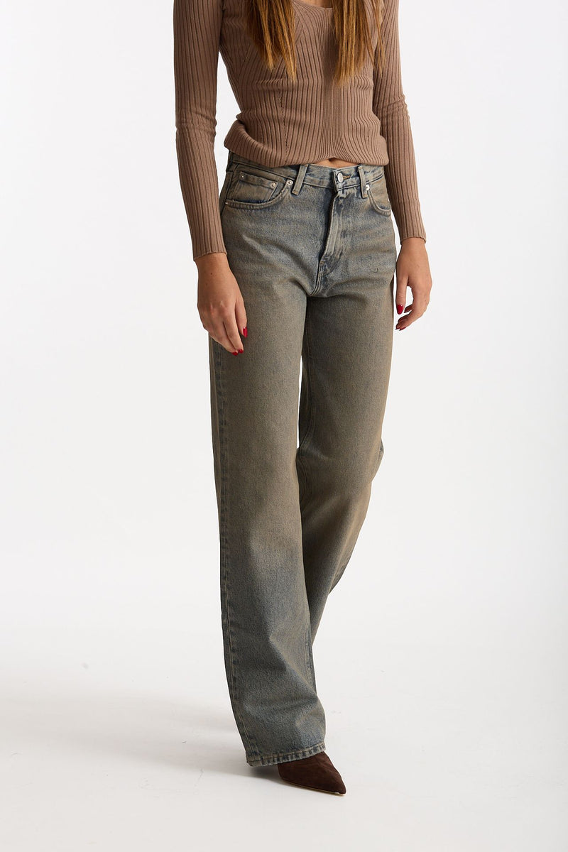 Jeans wide leg KOREA vita alta donna Haikure - 1