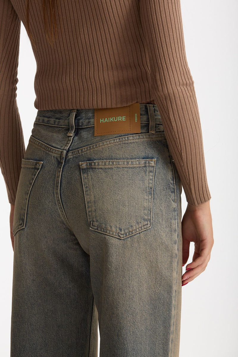Jeans wide leg KOREA vita alta donna Haikure - 6