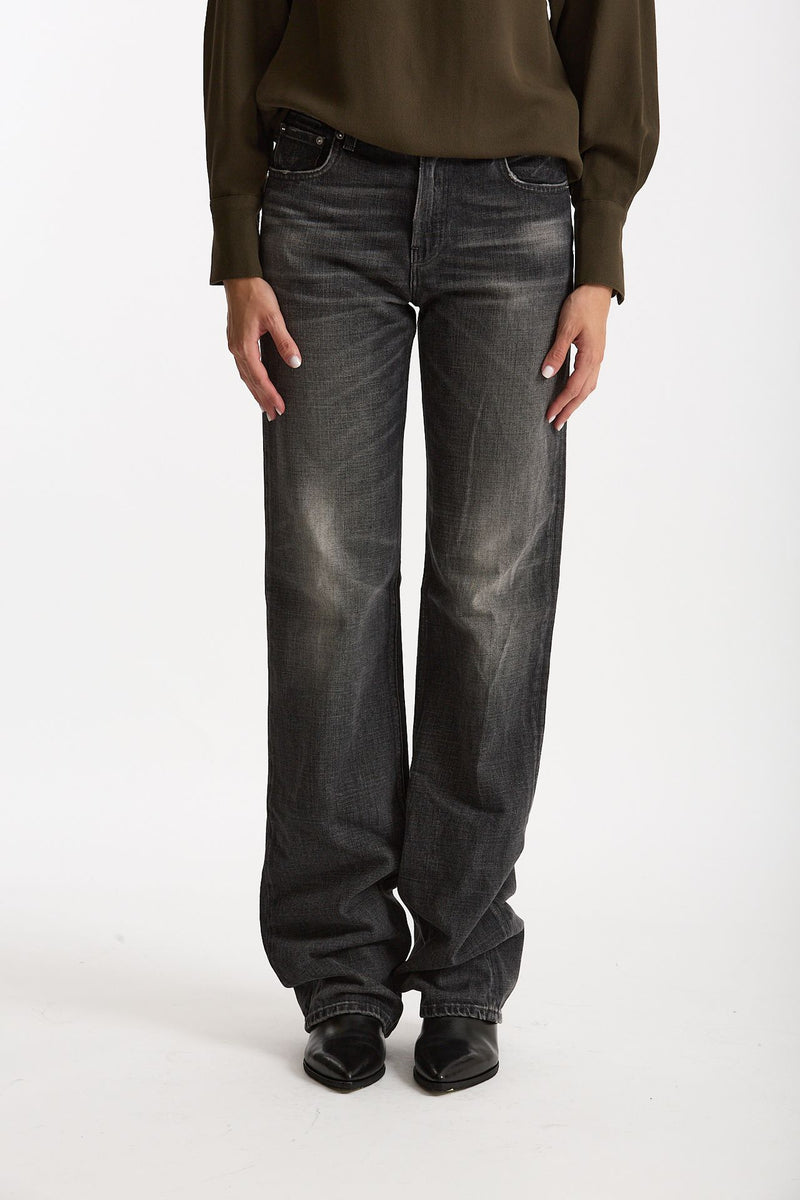 Jeans dritto STAR lavaggio grigio nero donna Haikure - 2