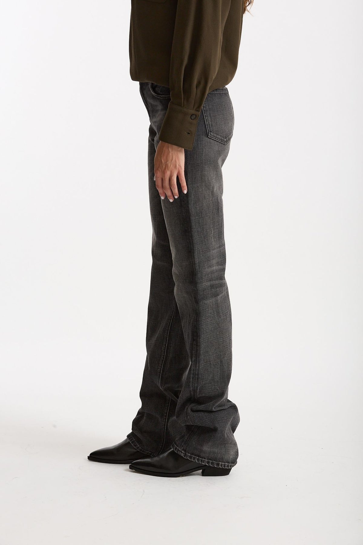 Jeans dritto STAR lavaggio grigio nero donna Haikure - 3