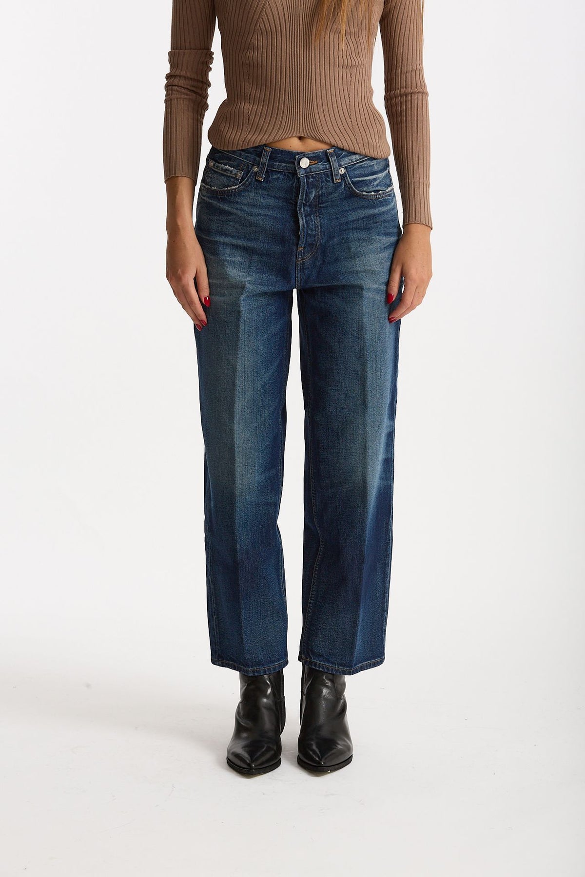 Jeans boy BETTY lavaggio blu scuro donna Haikure - 2