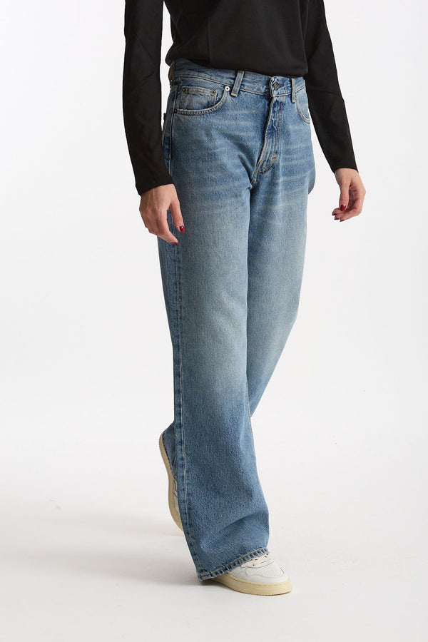 Jeans wide leg KOREA Vita alta donna Haikure