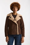 Eco montone corto marrone e beige donna Herno - 1