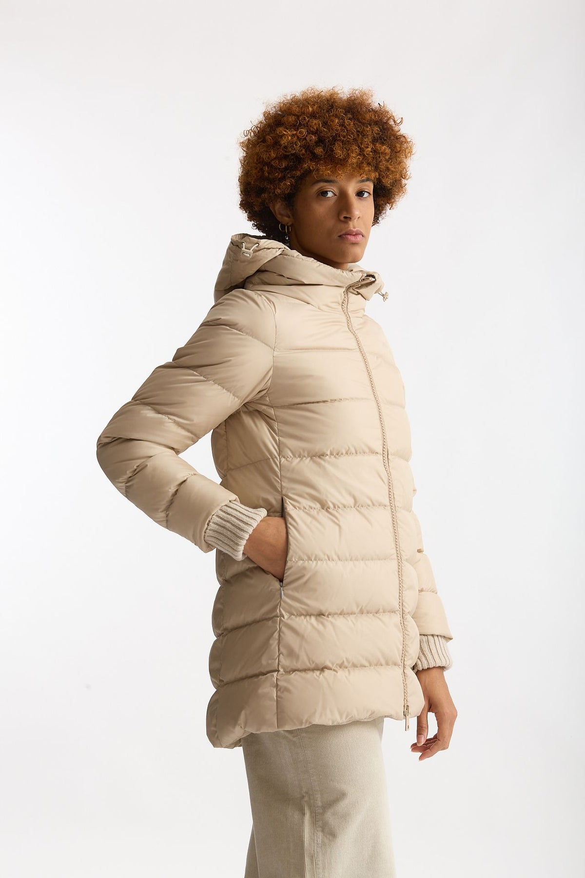 Piumino midi CHAMONIX in nylon beige donna Herno - 3