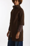Cappotto in twill di lana e nylon marrone donna Herno - 1