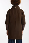 Cappotto in twill di lana e nylon marrone donna Herno - 3