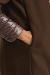 Cappotto in twill di lana e nylon marrone donna Herno - 5