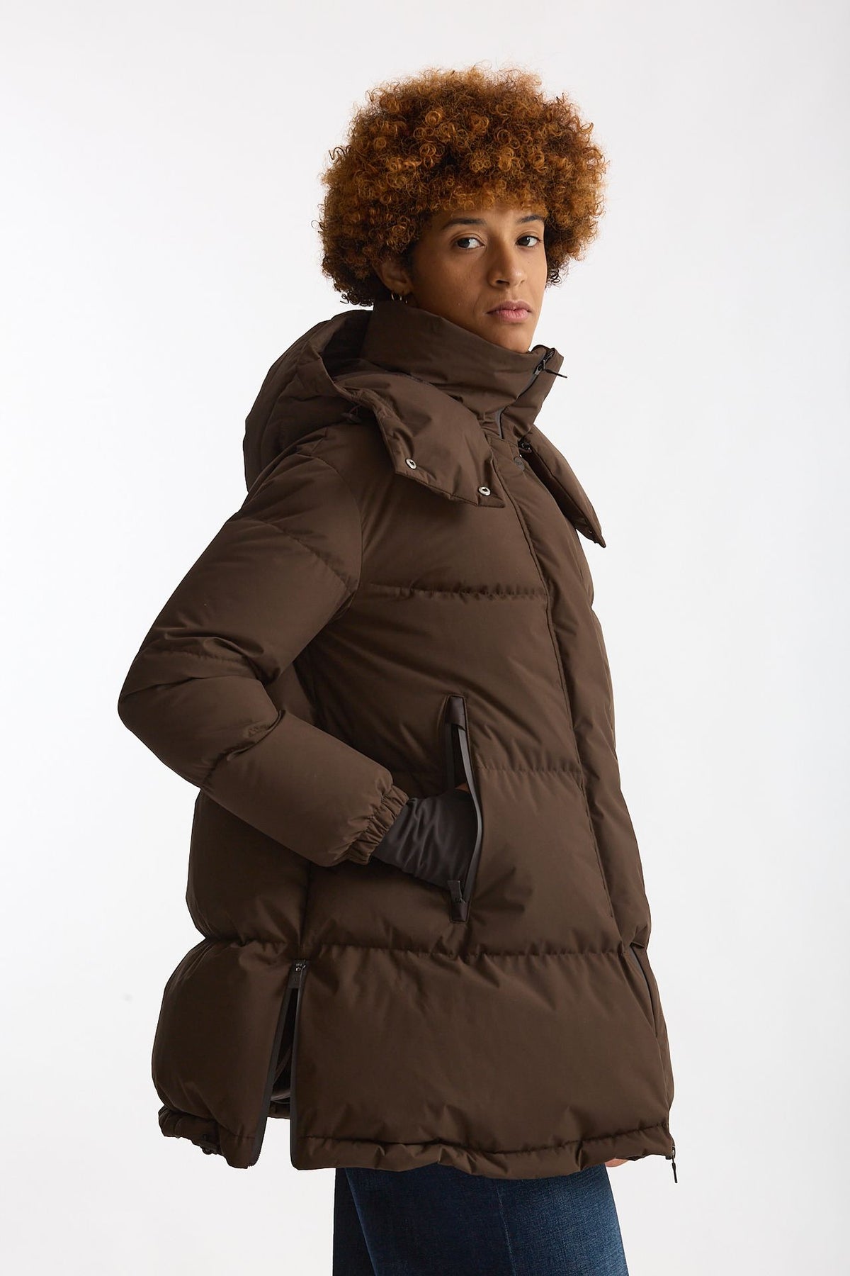 Piumino over windstopper marrone donna Herno - 1