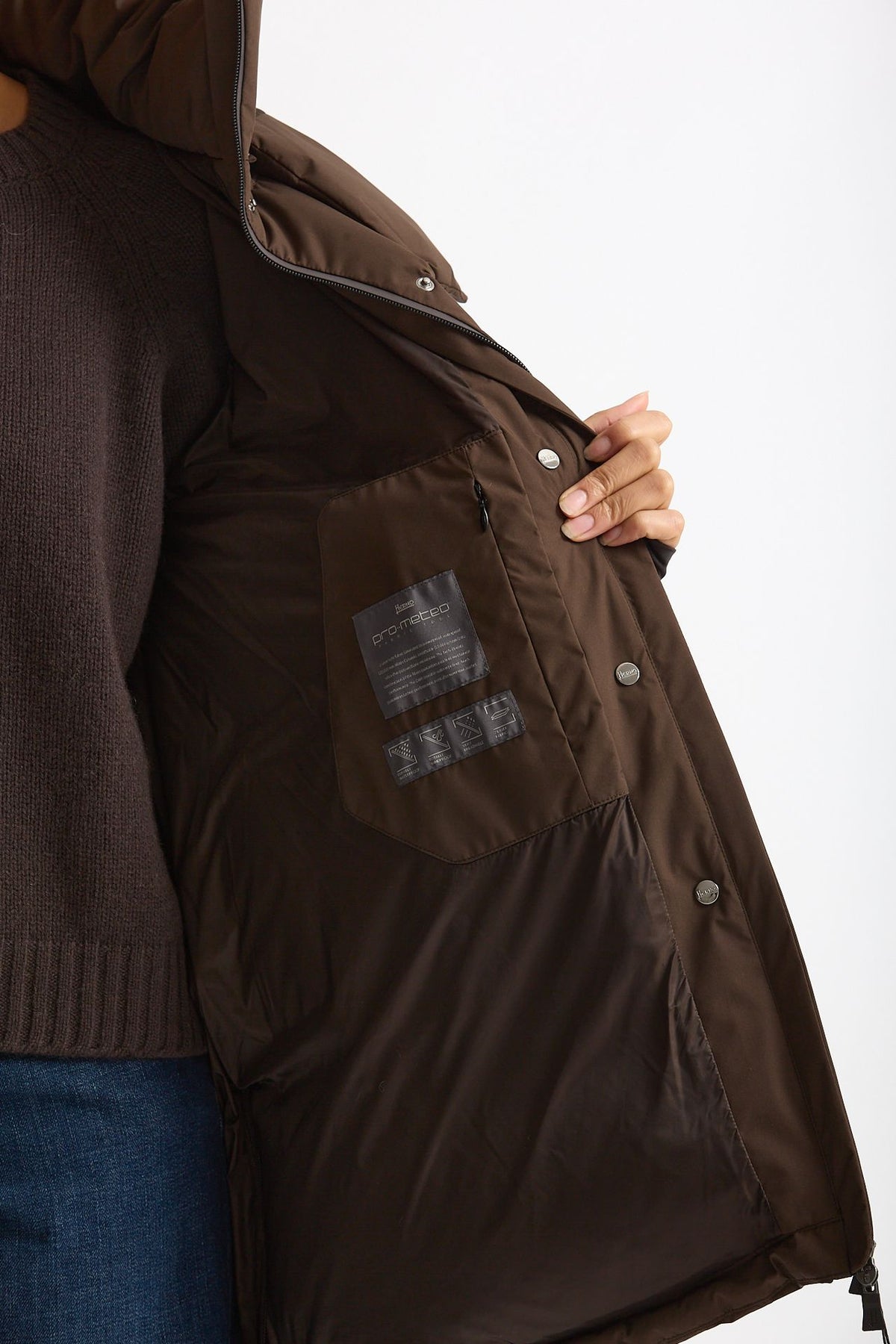 Piumino over windstopper marrone donna Herno - 7