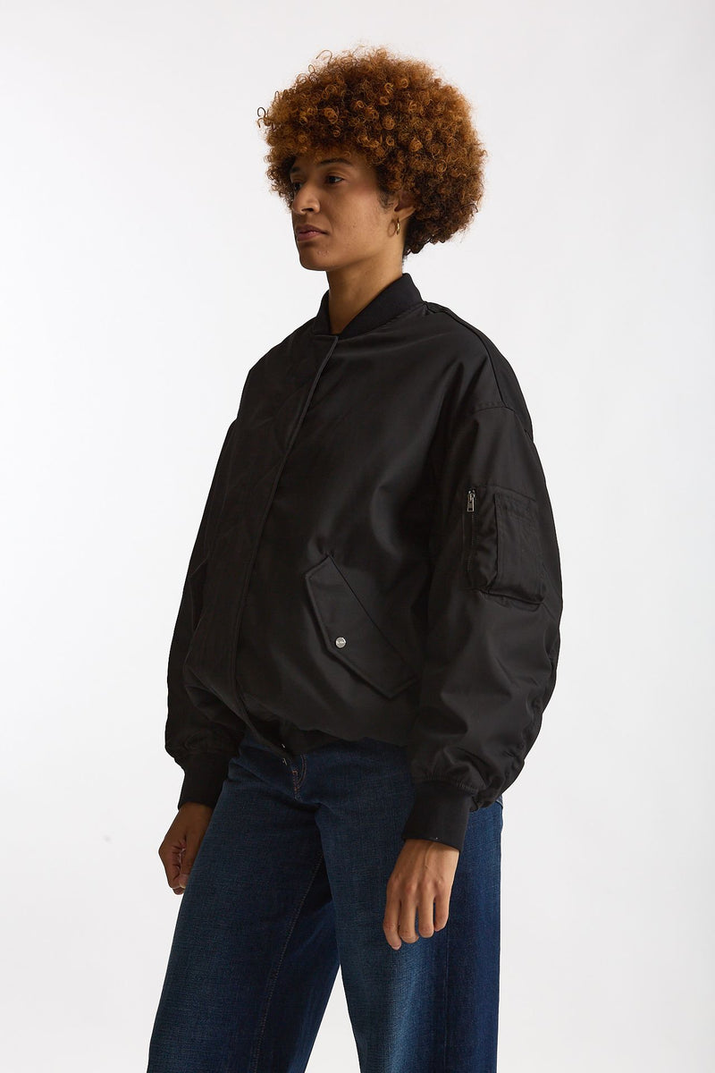 Bomber in gabardina di nylon nero donna Herno - 2