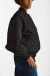 Bomber in gabardina di nylon nero donna Herno - 4