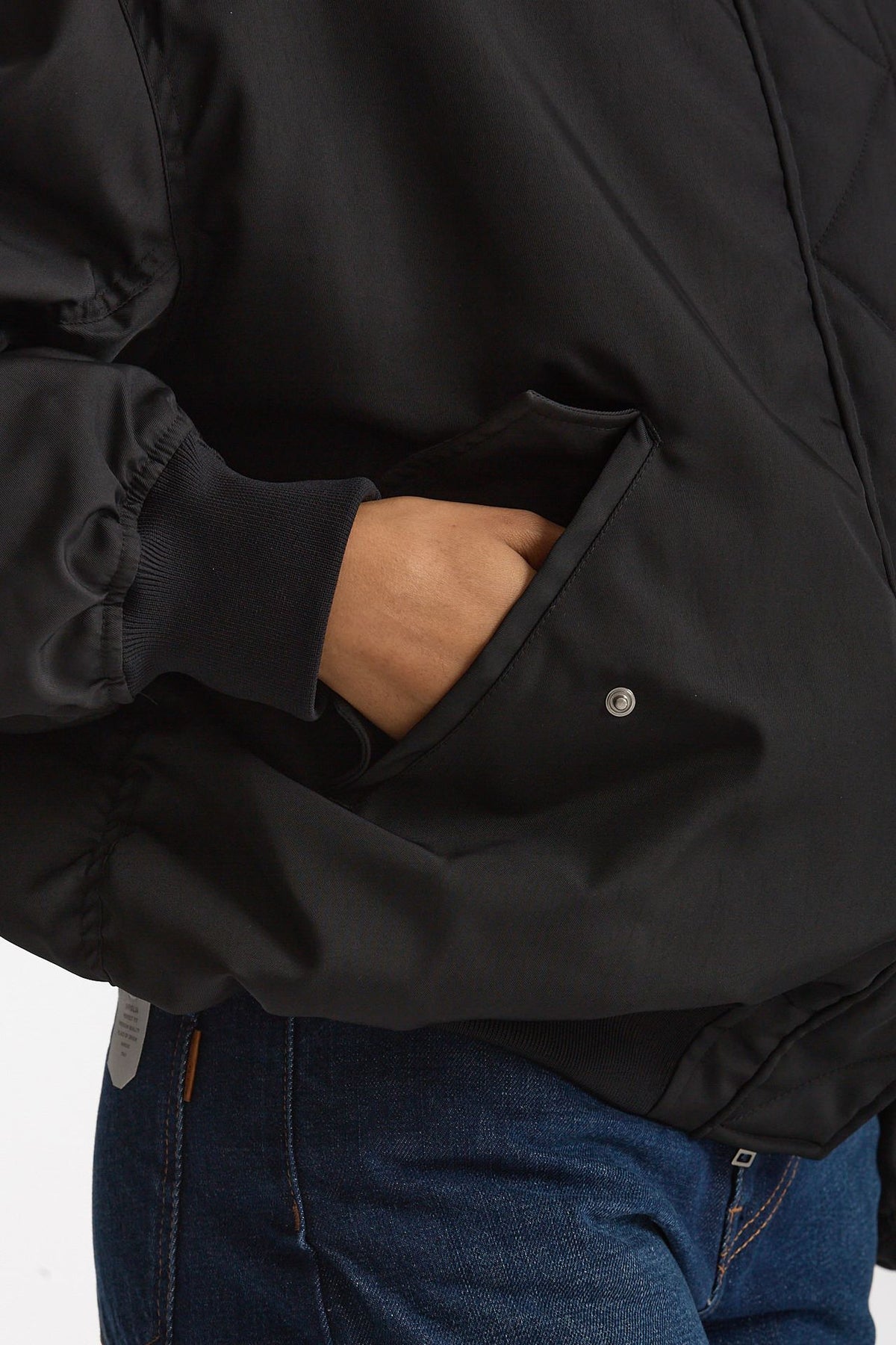 Bomber in gabardina di nylon nero donna Herno - 5