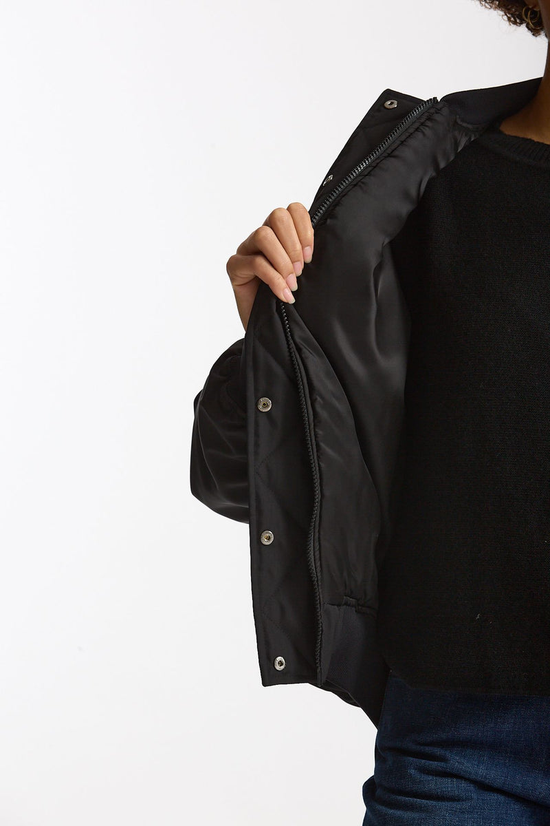 Bomber in gabardina di nylon nero donna Herno - 7