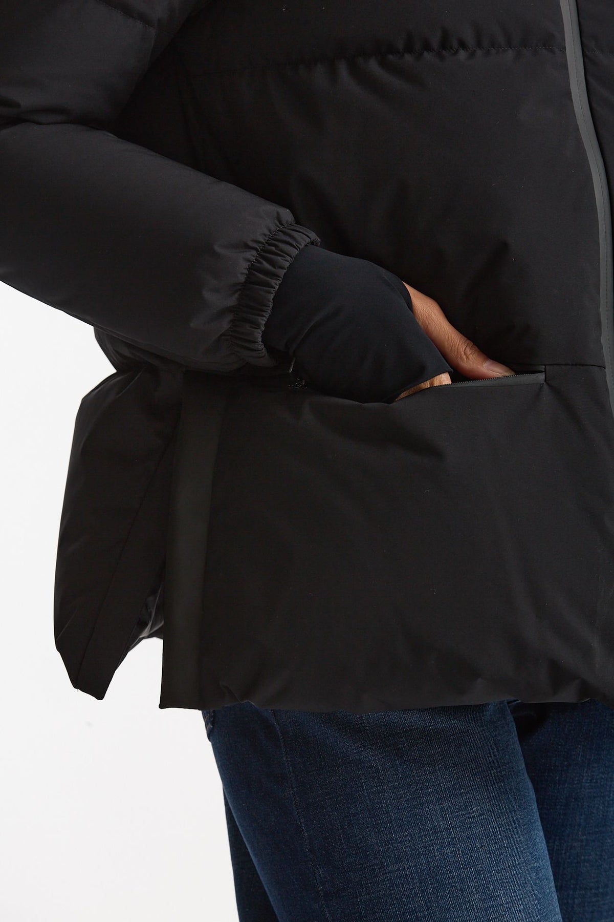 Piumino corto windstopper nero opaco donna Herno - 5