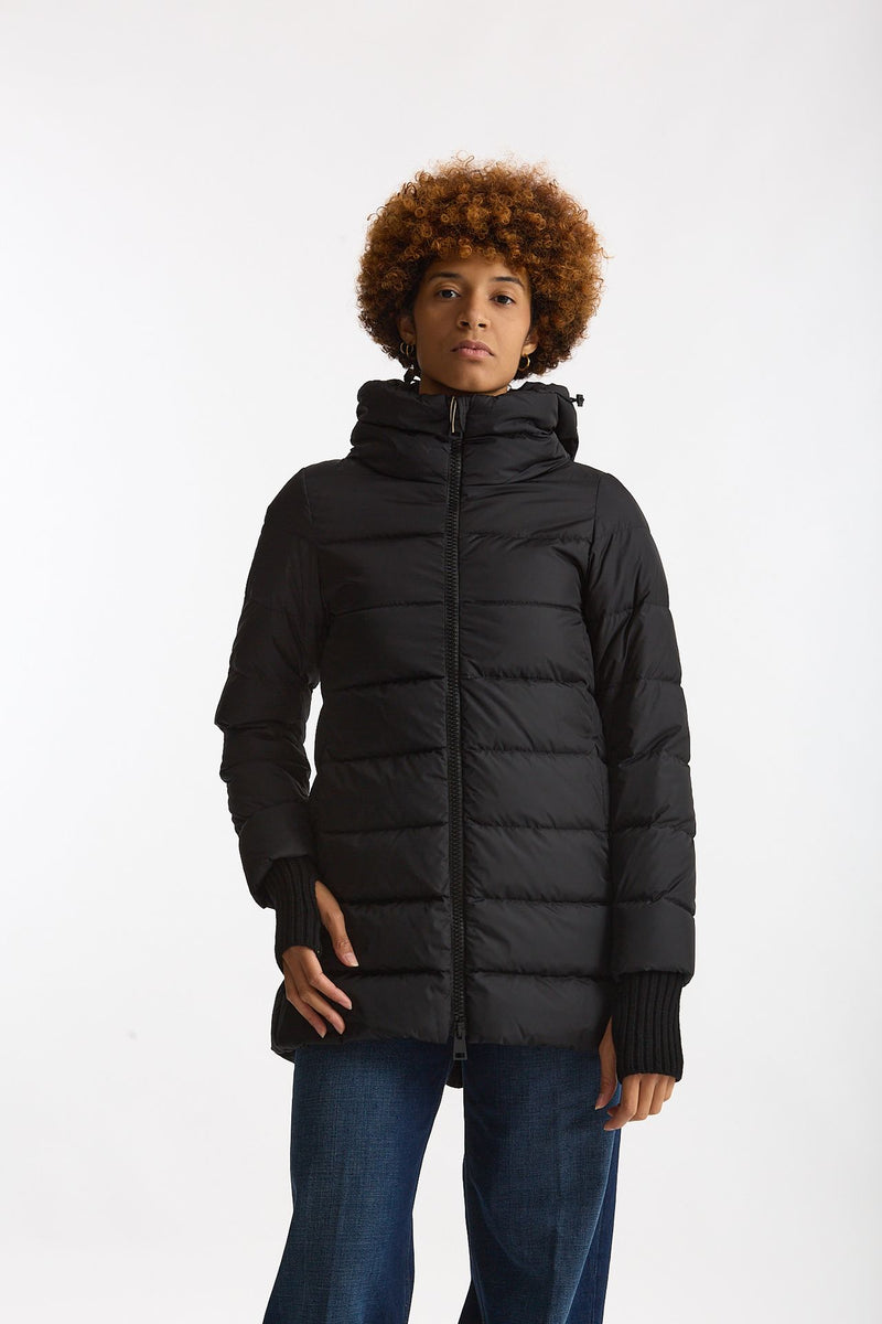 Piumino midi CHAMONIX in nylon nero donna Herno - 2