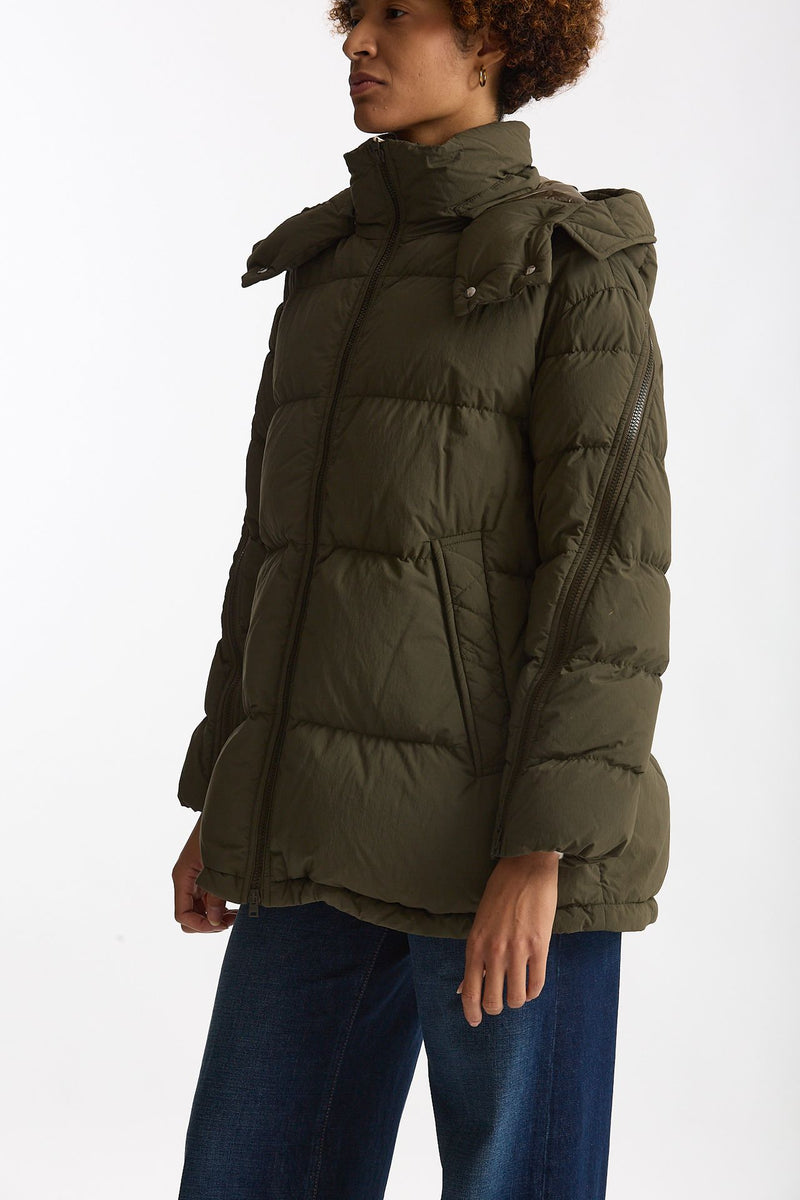 Piumino over verde militare donna Herno - 1