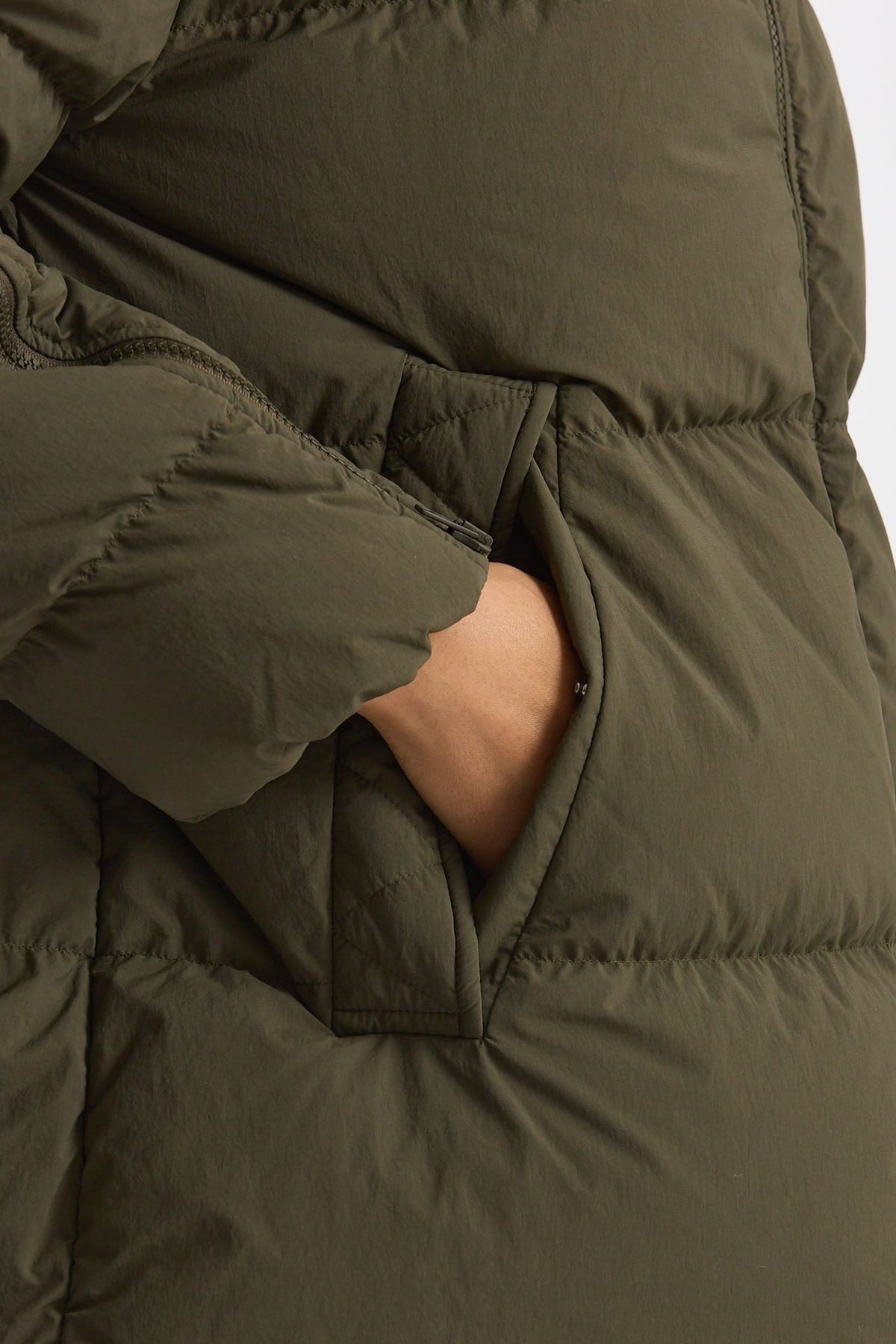 Piumino over verde militare donna Herno - 6