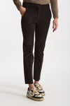 Pantalone slim in velluto LEYRE testa di moro donna Incotex - 3