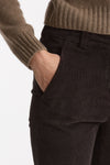 Pantalone slim in velluto LEYRE testa di moro donna Incotex - 4