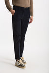 Pantalone slim in velluto LEYRE blu donna Incotex - 1