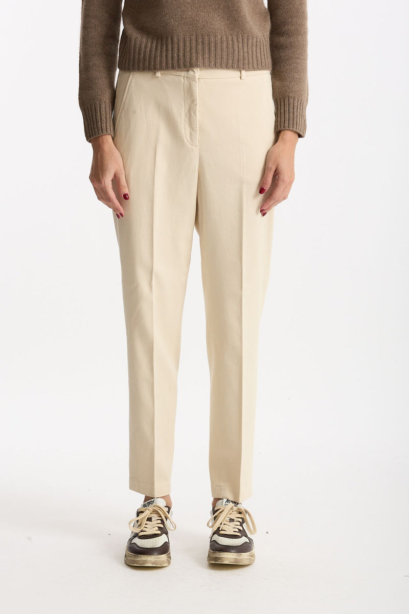 Pantalone in cotone GALENE panna donna Incotex - 2