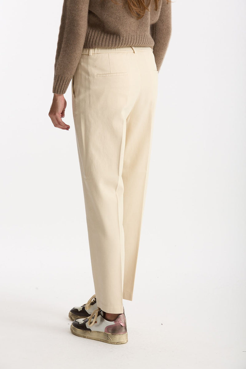 Pantalone in cotone GALENE panna donna Incotex - 3