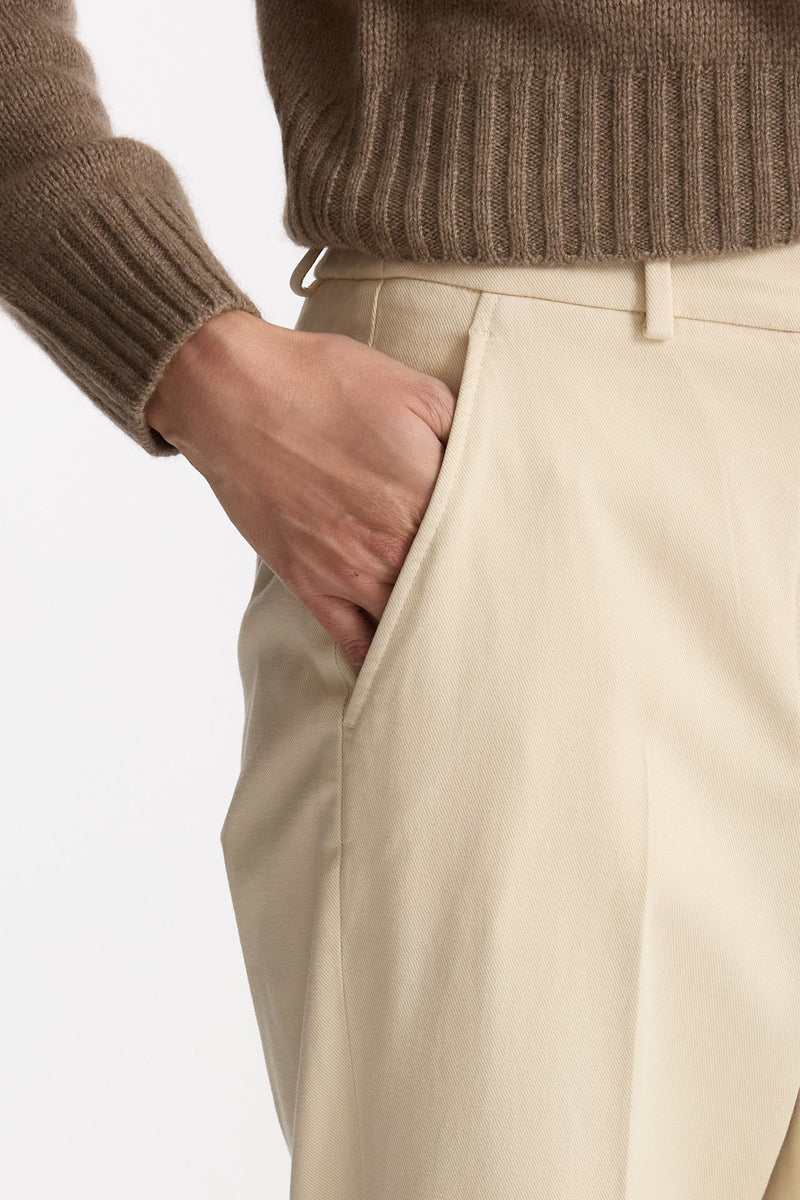 Pantalone in cotone GALENE panna donna Incotex - 4