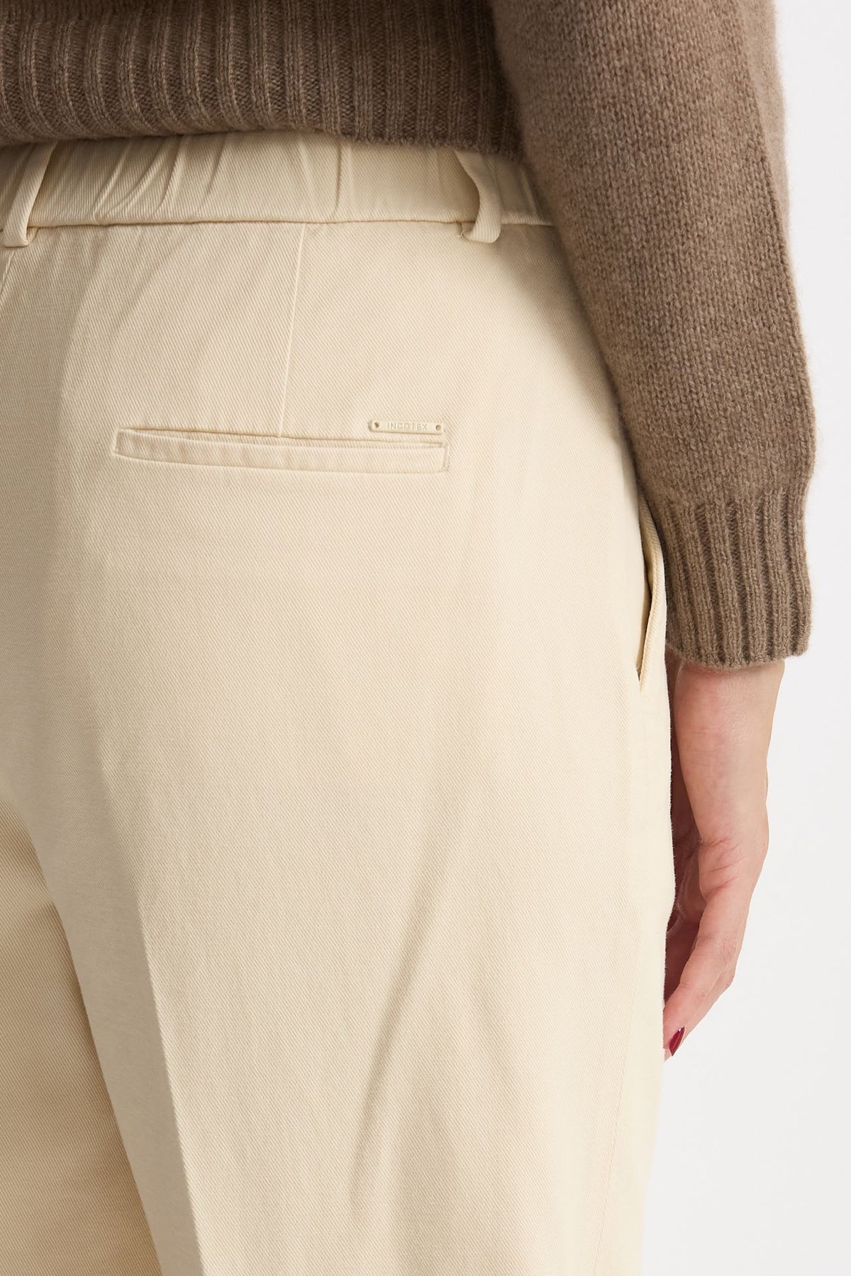Pantalone in cotone GALENE panna donna Incotex - 5