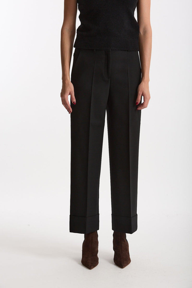 Pantalone ARLYS in tela di lana nero donna Incotex - 2