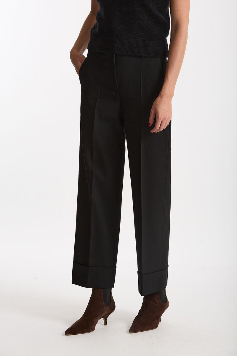 Pantalone ARLYS in tela di lana nero donna Incotex - 1