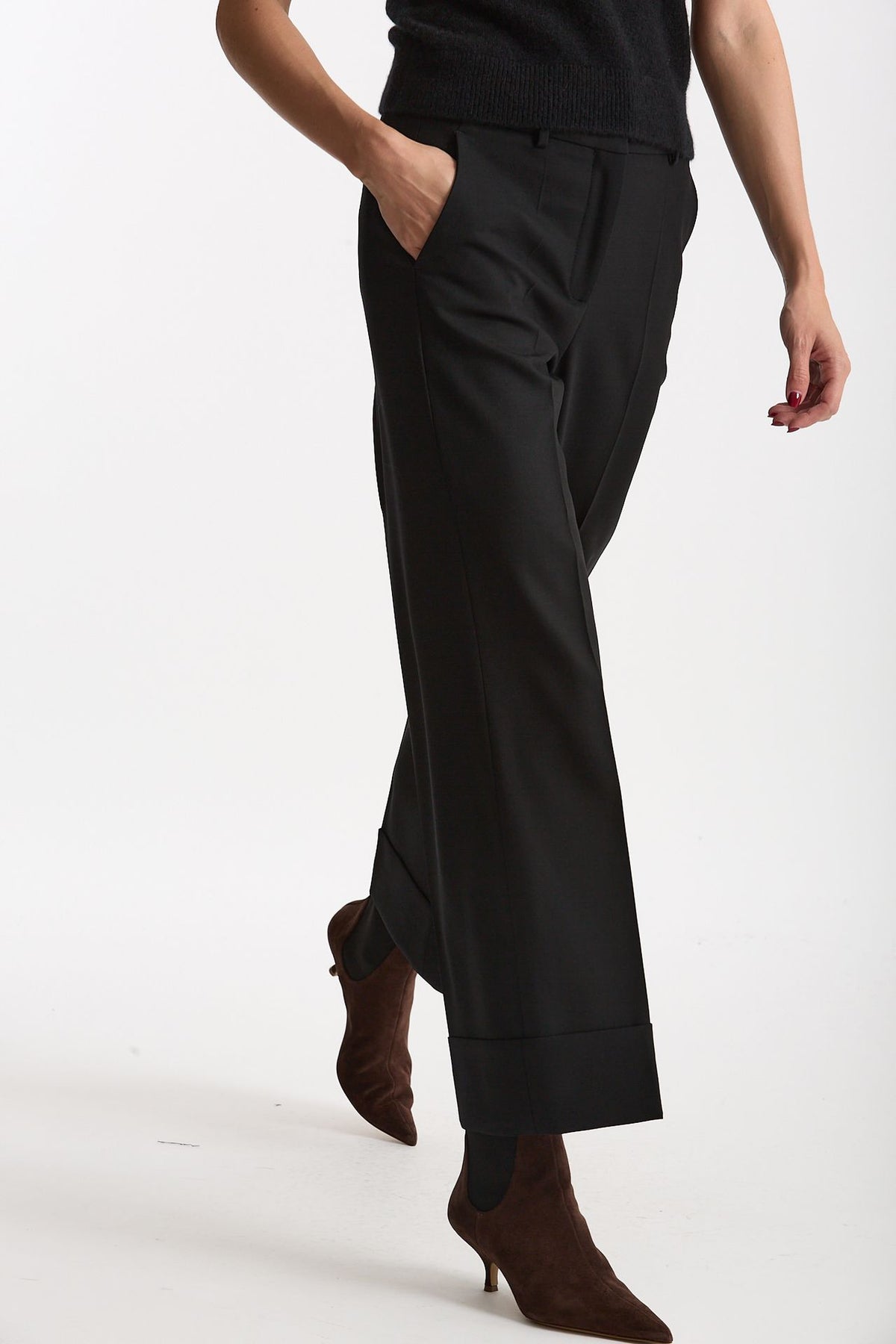 Pantalone ARLYS in tela di lana nero donna Incotex - 4