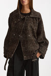 Giubbino over INJA tweed marrone e panna donna Iro - 1