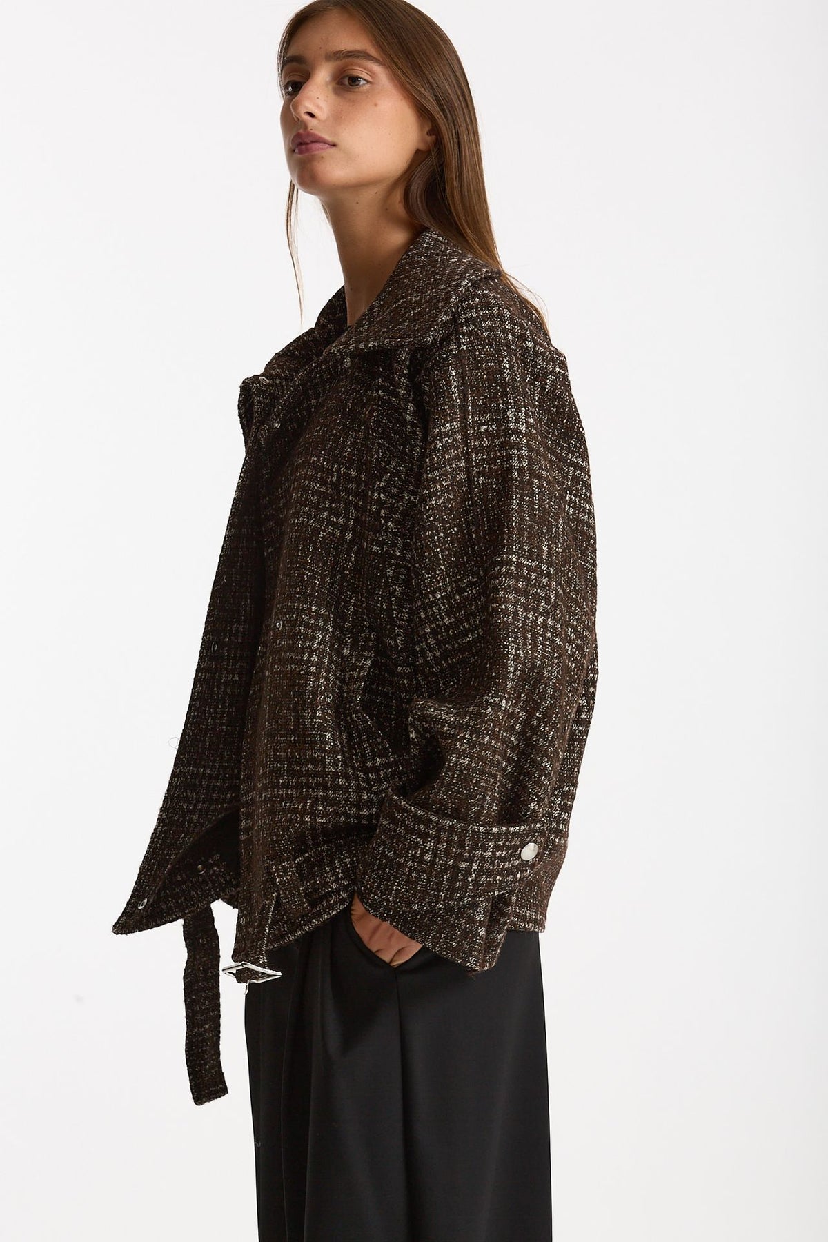 Giubbino over INJA tweed marrone e panna donna Iro - 2