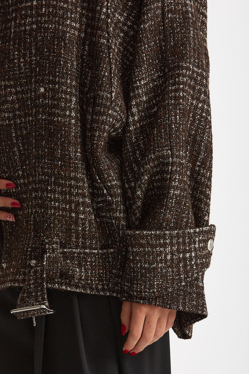 Giubbino over INJA tweed marrone e panna donna Iro - 6