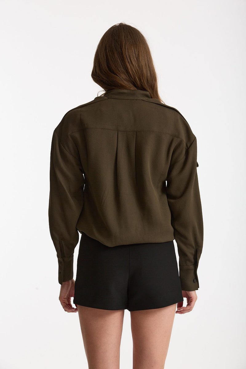 Over shirt MEKKY verde militare donna Iro - 2