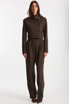 Pantalone vita alta pinces marrone donna Iro - 6