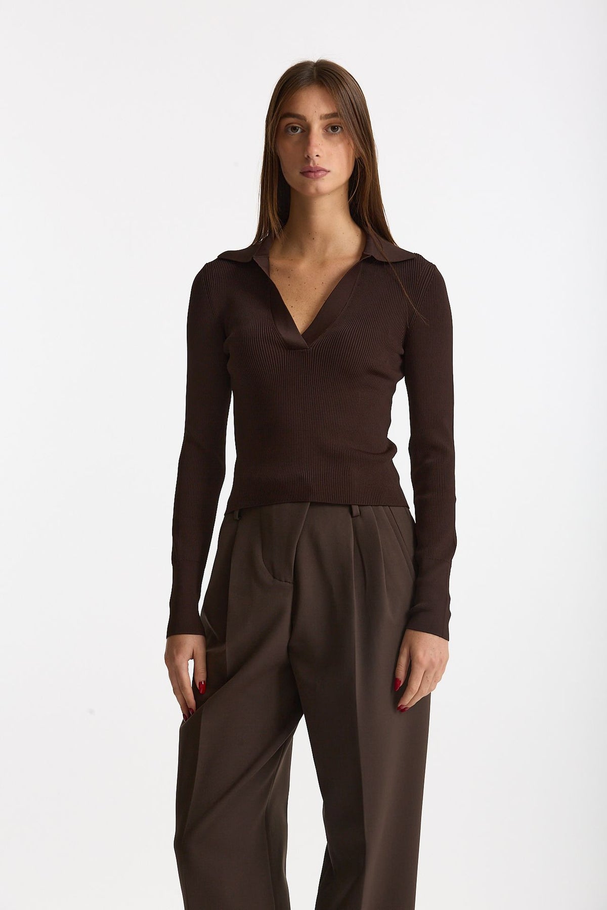 Maglia polo in viscosa marrone donna Iro - 1