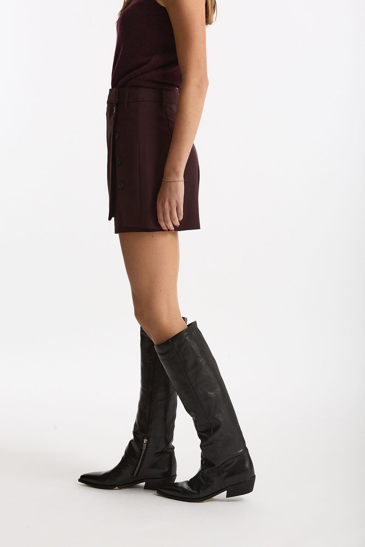 Short pannello Vita alta burgundi donna Iro - 2
