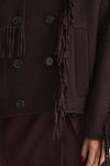 Giubbino frange misto lana burgundi donna Iro - 6