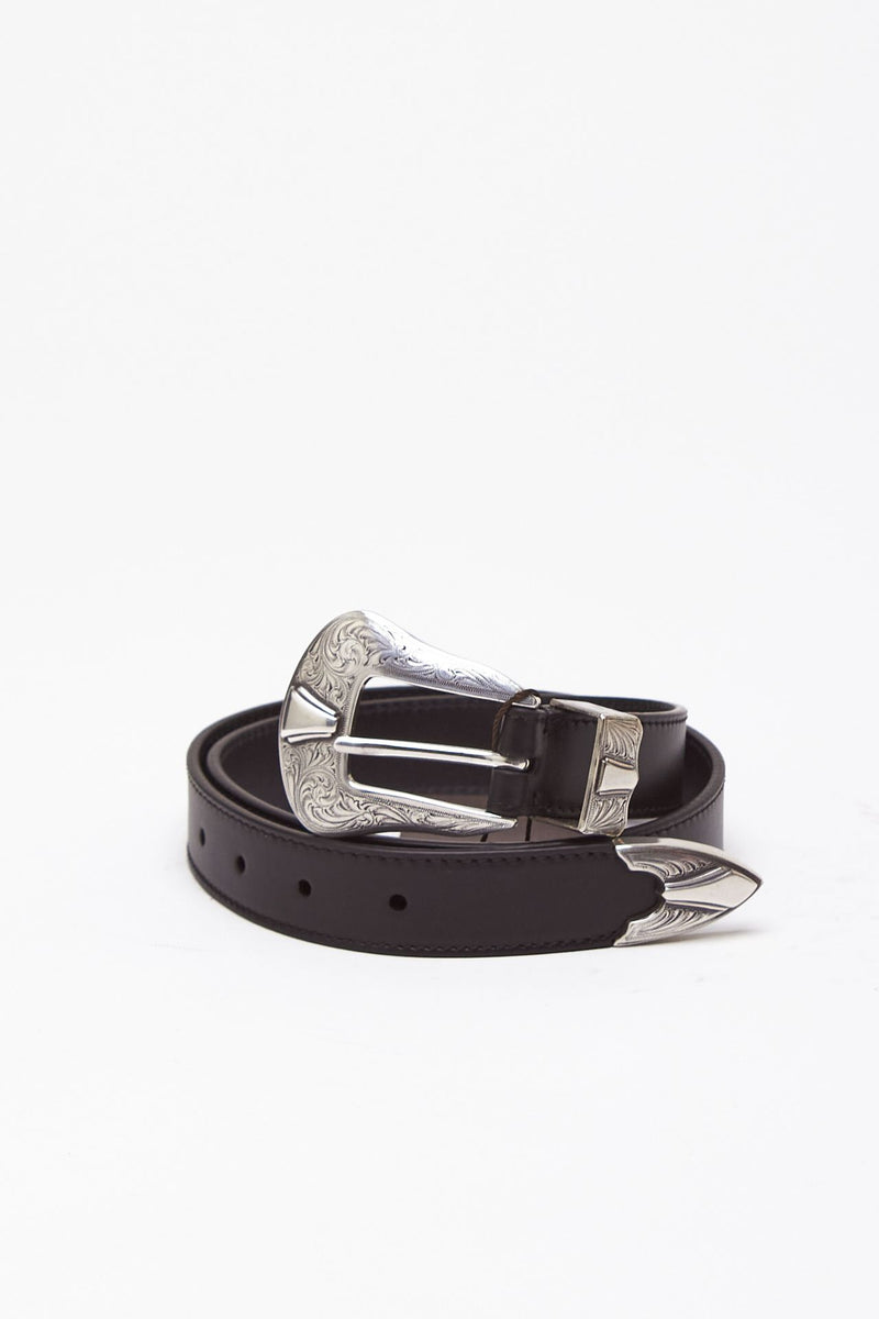 Cintura in pelle BUTTON BELT nero donna Kate-cate - 2