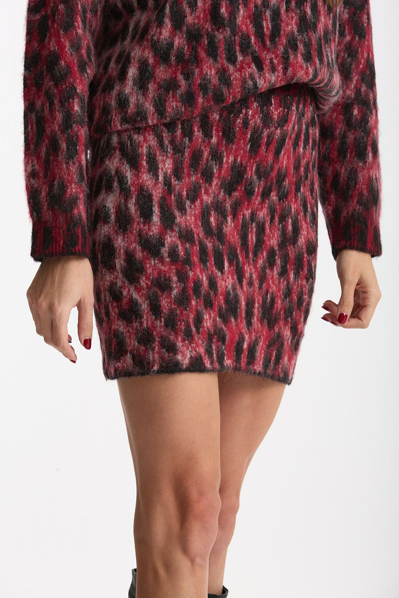 Gonna in maglia maculata jacquard donna Laneus - 4