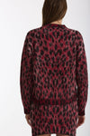 Maglia over maculata rosso e nero donna Laneus - 3