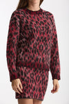 Maglia over maculata rosso e nero donna Laneus - 4