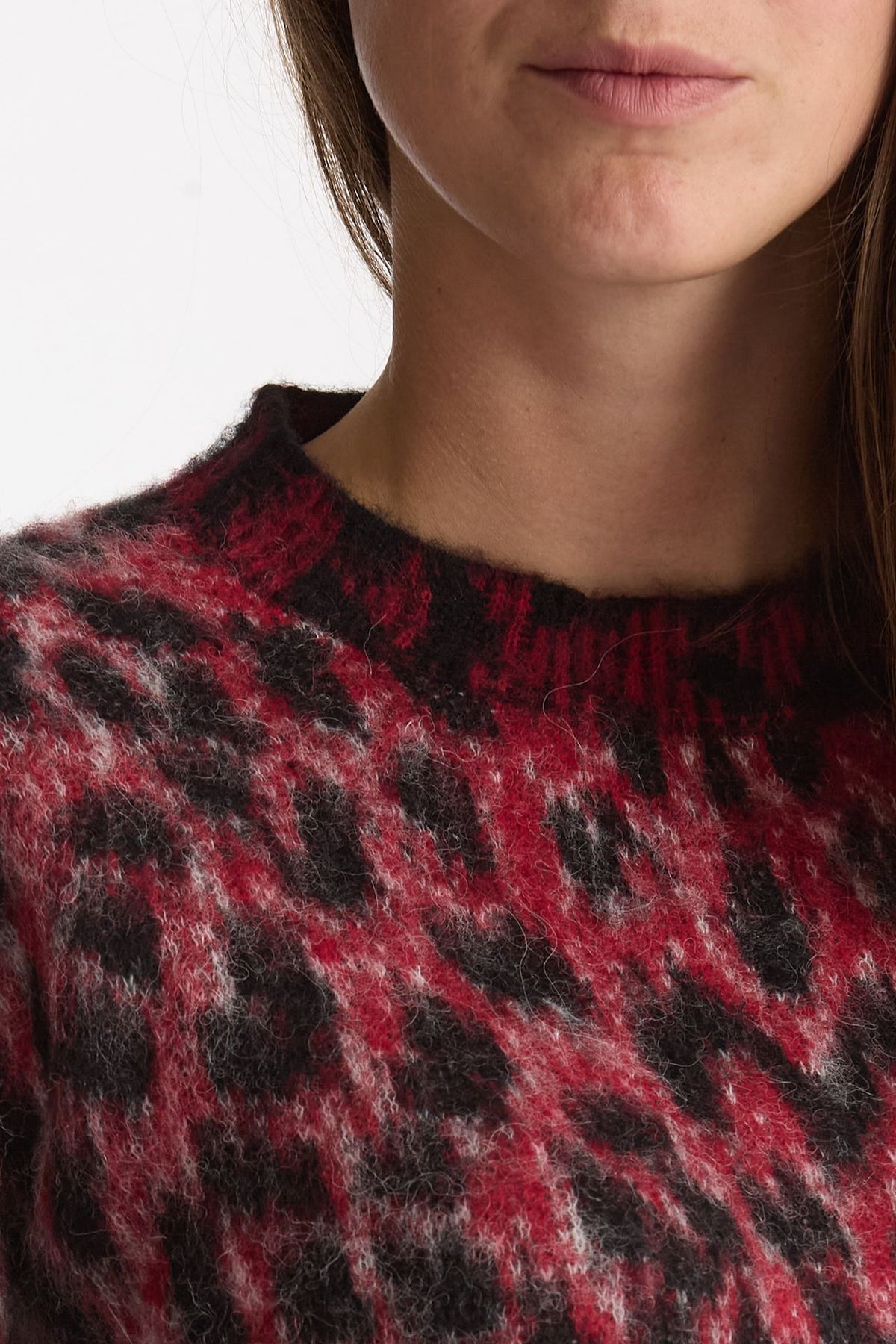 Maglia over maculata rosso e nero donna Laneus - 5