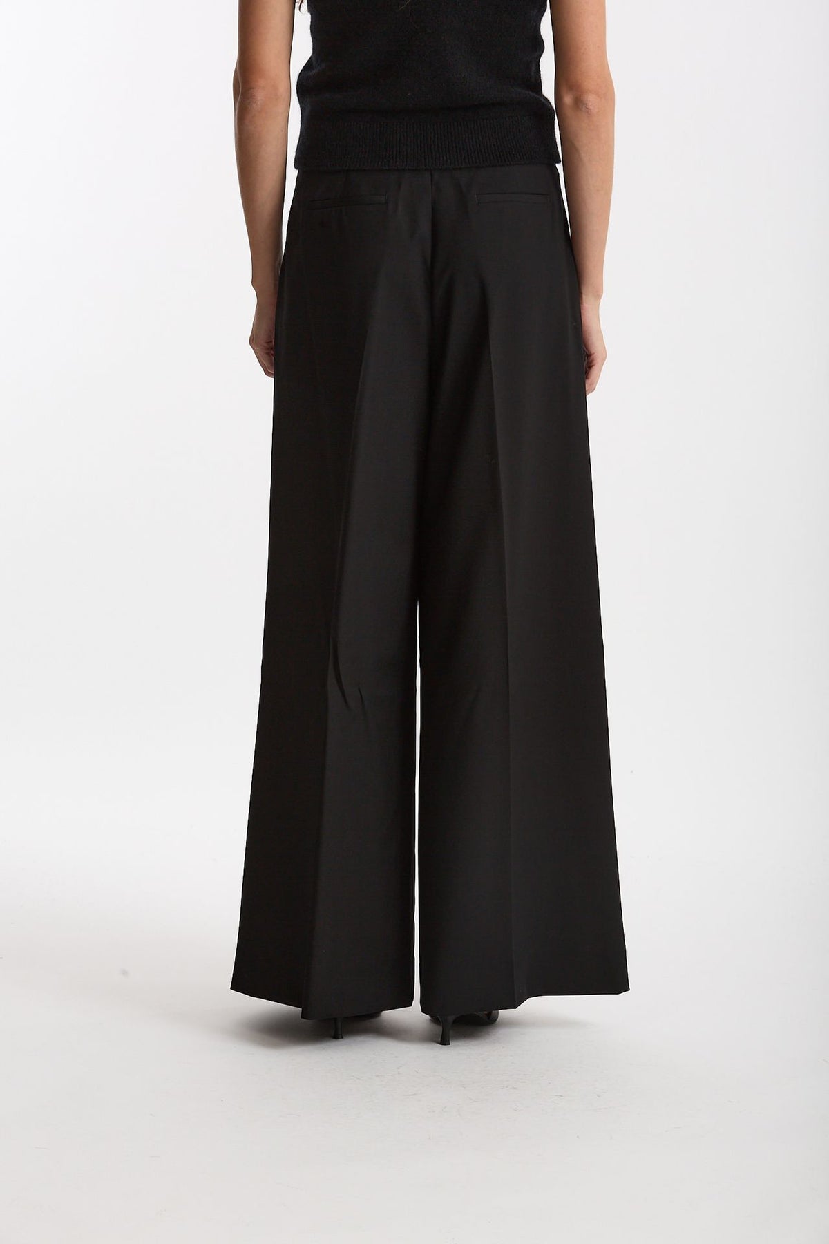 Pantalone in fresco lana nero donna Laneus - 3