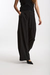 Pantalone in fresco lana nero donna Laneus - 4