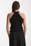Top in cashmere e seta nero donna Laneus - 2