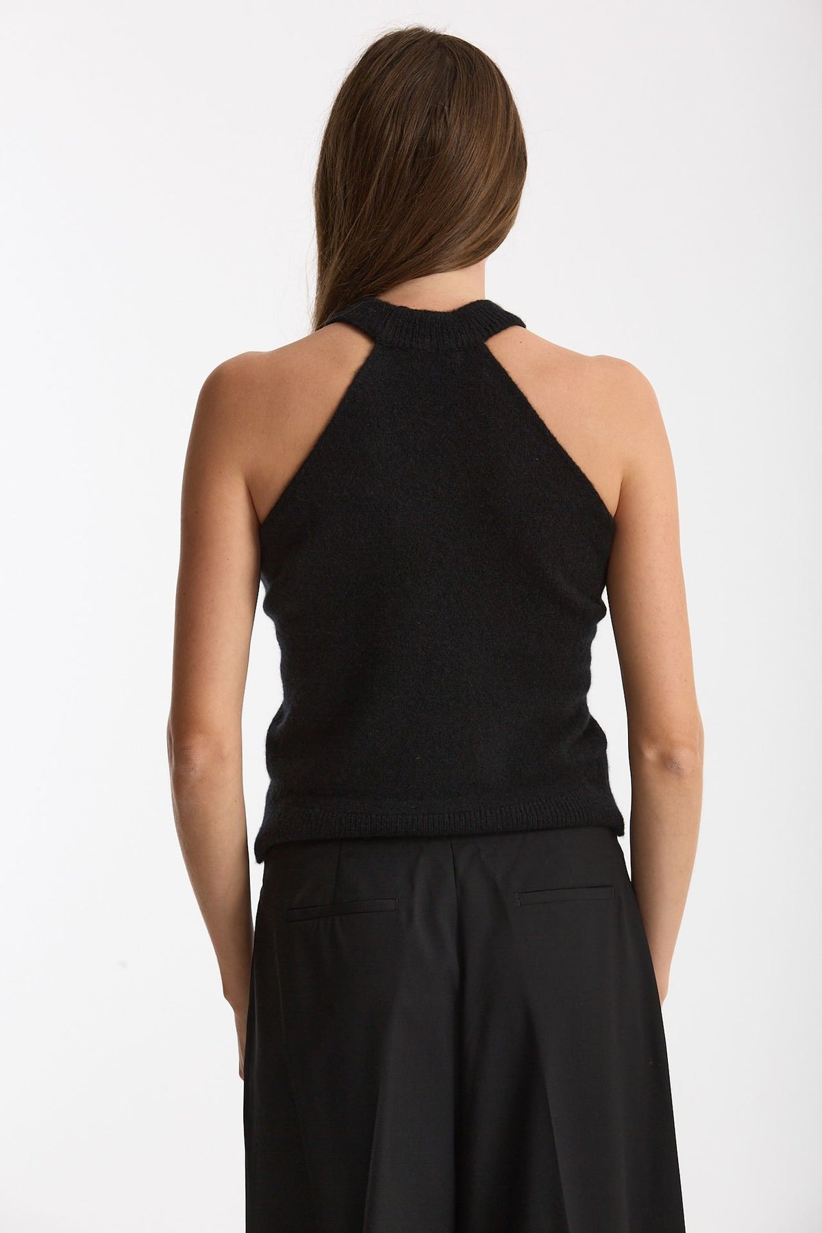 Top in cashmere e seta nero donna Laneus - 2