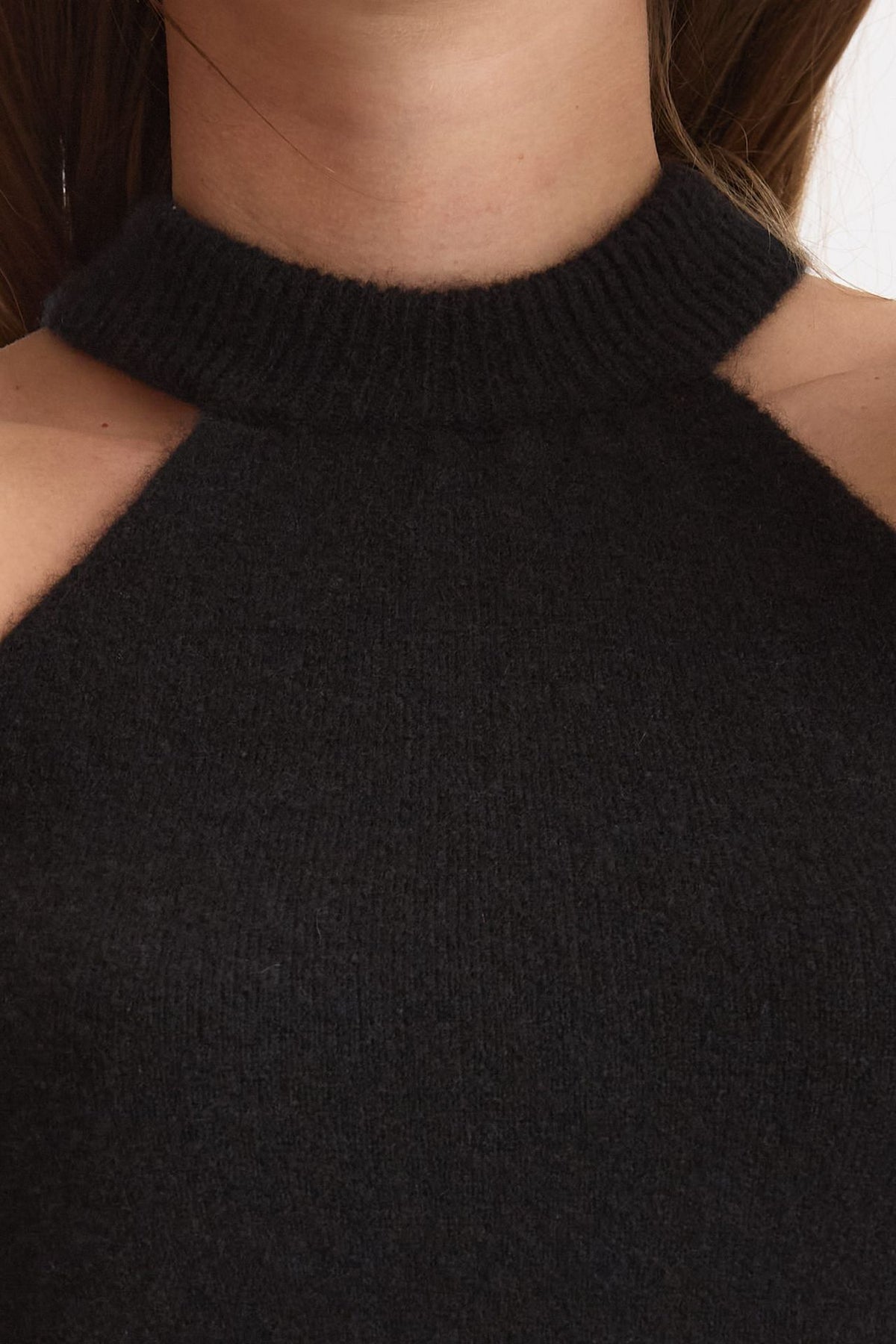 Top in cashmere e seta nero donna Laneus - 4